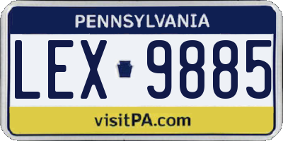 PA license plate LEX9885