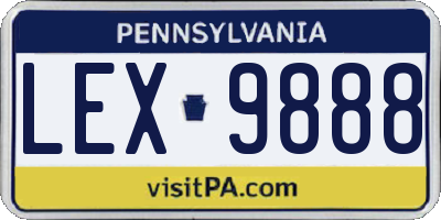 PA license plate LEX9888