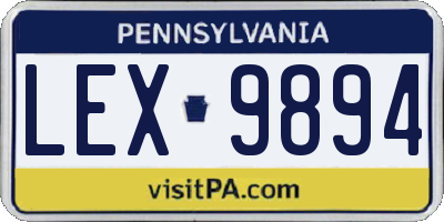 PA license plate LEX9894