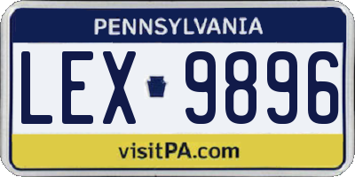 PA license plate LEX9896