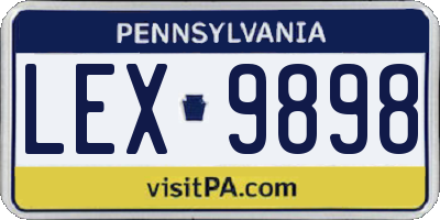 PA license plate LEX9898