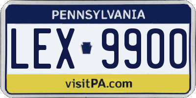 PA license plate LEX9900