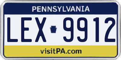 PA license plate LEX9912