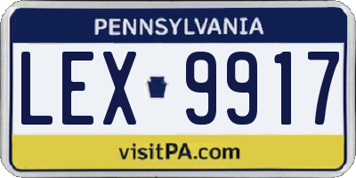 PA license plate LEX9917