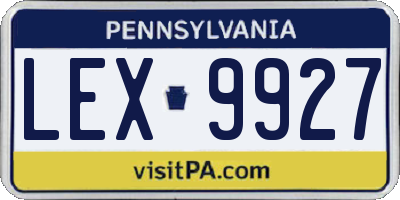 PA license plate LEX9927