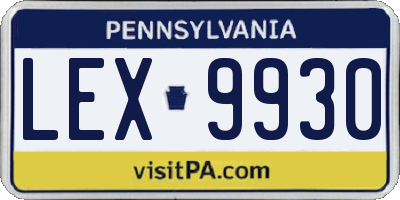 PA license plate LEX9930