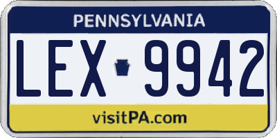 PA license plate LEX9942