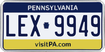 PA license plate LEX9949