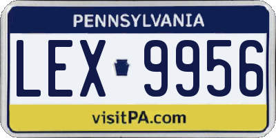 PA license plate LEX9956