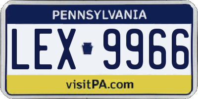 PA license plate LEX9966