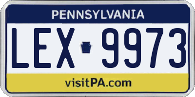 PA license plate LEX9973