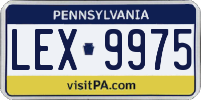 PA license plate LEX9975