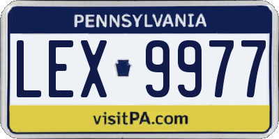 PA license plate LEX9977