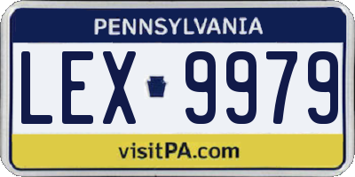 PA license plate LEX9979