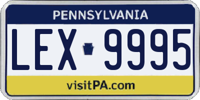 PA license plate LEX9995