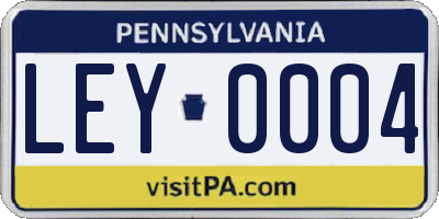 PA license plate LEY0004
