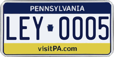 PA license plate LEY0005