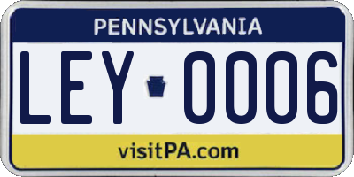 PA license plate LEY0006
