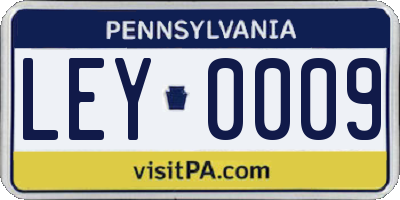PA license plate LEY0009
