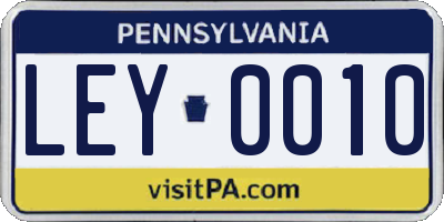 PA license plate LEY0010