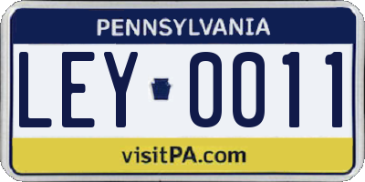 PA license plate LEY0011