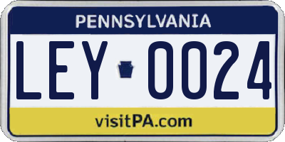 PA license plate LEY0024