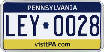 PA license plate LEY0028