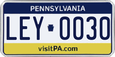 PA license plate LEY0030