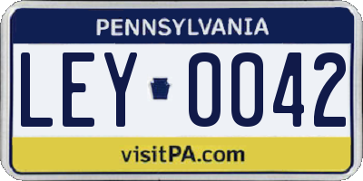 PA license plate LEY0042