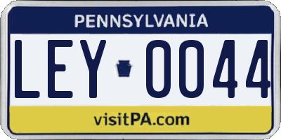 PA license plate LEY0044