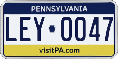 PA license plate LEY0047