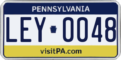 PA license plate LEY0048