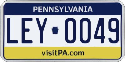 PA license plate LEY0049