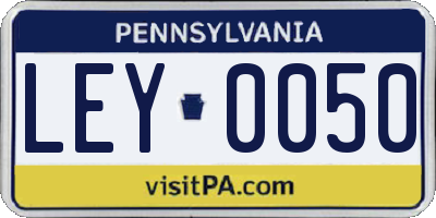 PA license plate LEY0050