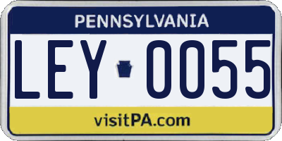 PA license plate LEY0055