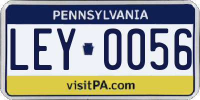PA license plate LEY0056