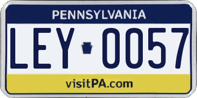 PA license plate LEY0057