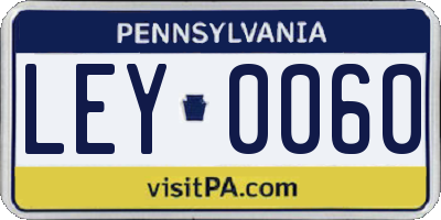 PA license plate LEY0060
