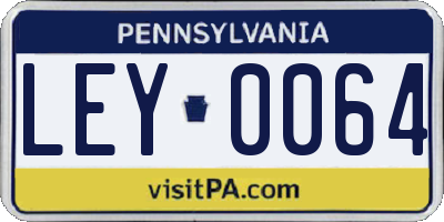 PA license plate LEY0064