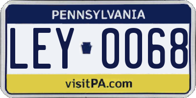 PA license plate LEY0068
