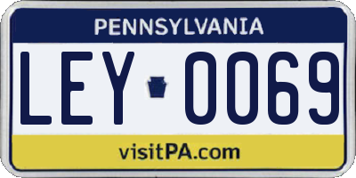 PA license plate LEY0069