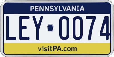 PA license plate LEY0074