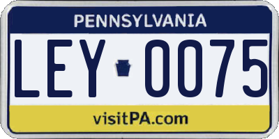 PA license plate LEY0075