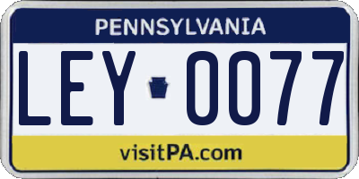 PA license plate LEY0077