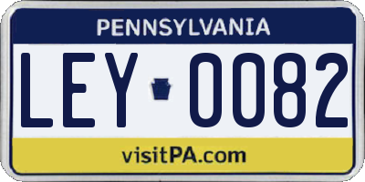 PA license plate LEY0082
