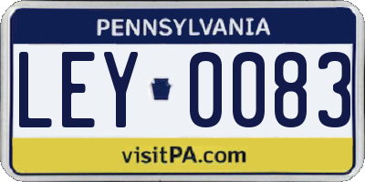 PA license plate LEY0083