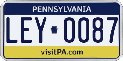 PA license plate LEY0087