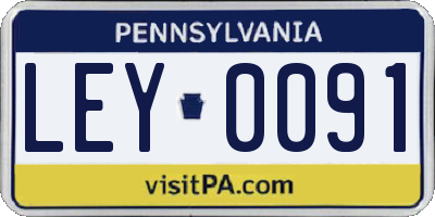 PA license plate LEY0091