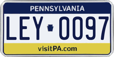 PA license plate LEY0097