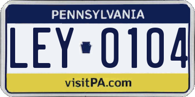 PA license plate LEY0104